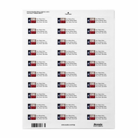 Oude Texas Flag Etiket (Full Sheet)