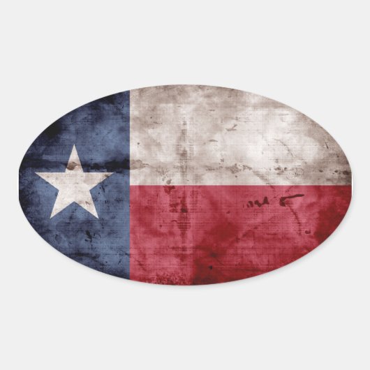 Oude Texas Flag Ovale Sticker (Voorkant)