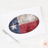 Oude Texas Flag Ovale Sticker (Envelop)