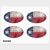 Oude Texas Flag Ovale Sticker (Vel)