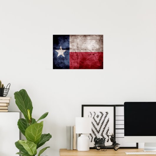 Oude Texas Flag Poster (Thuiskantoor)