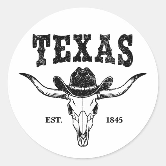 Oude Texas Ronde Sticker (Voorkant)