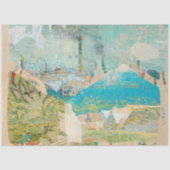 Oude Textuur Blauw Berg Decoupage Meubelen Tissuepapier (Voorkant)