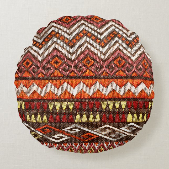Oude Thaise handwerk, Peruaanse tapijt. Rond Kussen (Voorkant)