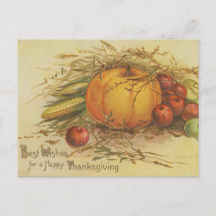 Oude Thanksgiving groet oogstproducten Briefkaart