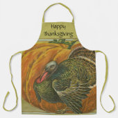 Oude Thanksgiving-groet turkey en pompoen Schort (Voorkant)