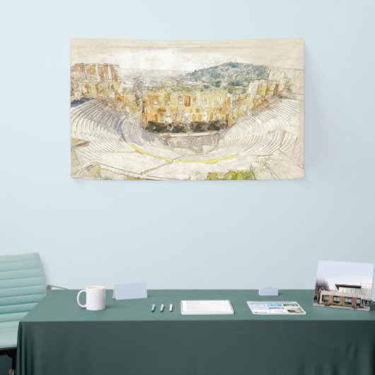 Oude Theater van Athene Griekenland Banner - Reize (Beurs)