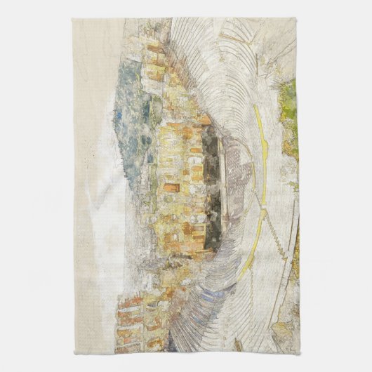 Oude Theater van Athene Griekenland Keuken Handdoe Theedoek (Verticaal)