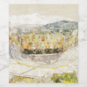 Oude Theater van Athene Griekenland Wijnlabel Wijn Etiket (Enkel label)