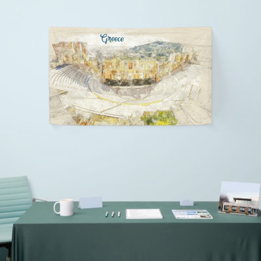 Oude theater van Athene, Griekse banner (Beurs)
