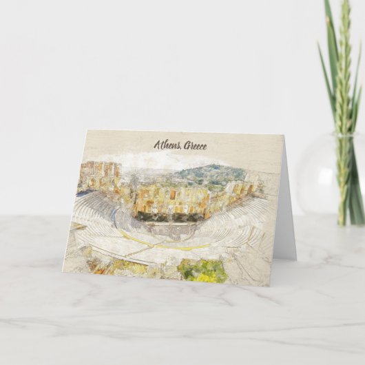 Oude Theater van Herodion Athene Griekenland Groet Kaart (Voorkant)
