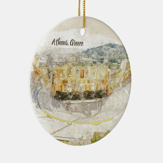 Oude theater van Herodion, Athene, Griekenland Keramisch Ornament (Rechts)