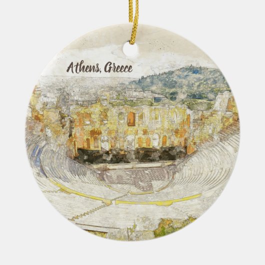 Oude theater van Herodion, Athene, Griekenland Keramisch Ornament (Voorkant)