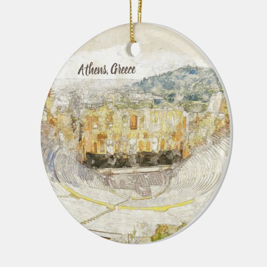 Oude theater van Herodion, Athene, Griekenland Keramisch Ornament (Links)