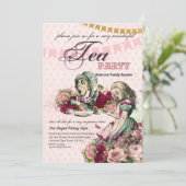 Oude theepartij van Alice in Wonderland aangepaste Kaart (Staand voorkant)
