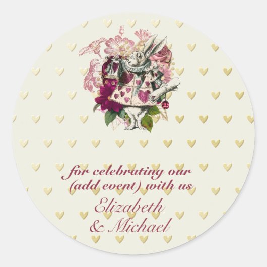Oude theepartij van Alice in Wonderland aangepaste Ronde Sticker (Voorkant)