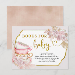 Oude theepartijboeken voor baby uitnodiging briefkaart