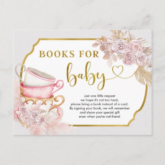 Oude theepartijboeken voor baby uitnodiging briefkaart (Voorkant)
