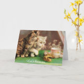 Oude theetijd katten op maat kaart (Gele Bloem)