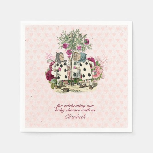 Oude theevisite met Alice in Wonderland aangepaste Servet (Voorkant)