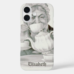 Oude theevisite vrienden, een kopje dat opbeurt  iPhone 16 hoesje