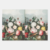 Oude Thornton Roses Vogelnest Kunst Inpakpapier Vel (Voorkant)