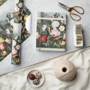 Oude Thorntonrozen Vogelnest Kunst Cadeaupapier