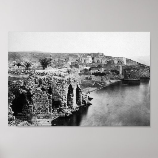 Oude Tiberia op het Zee van Galilea Poster (Voorkant)