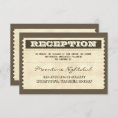 Oude ticket bruiloft receptie ontwerp informatiekaartje (Voorkant / Achterkant)
