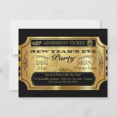Oude Ticket Nieuwjaarsfeest Feest Uitnodigingen (Voorkant)