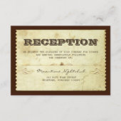 Oude ticket trouwreceptie ontwerp informatiekaartje (Voorkant)