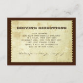 Oude ticket trouwreceptie ontwerp informatiekaartje (Achterkant)