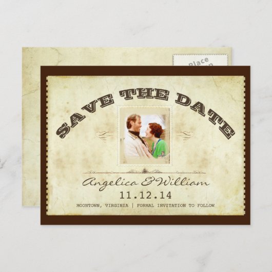 Oude  ticketfoto Sla de datum briefkaarten op (Voorkant / Achterkant)