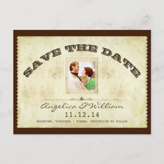 Oude  ticketfoto Sla de datum briefkaarten op (Voorkant)