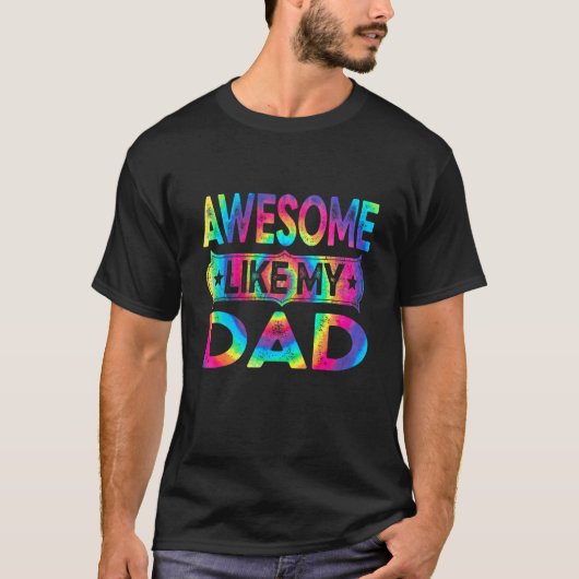 Oude Tie Dye Geweldig Zoals Mijn Vader Ouders' Vad T-shirt (Voorkant)