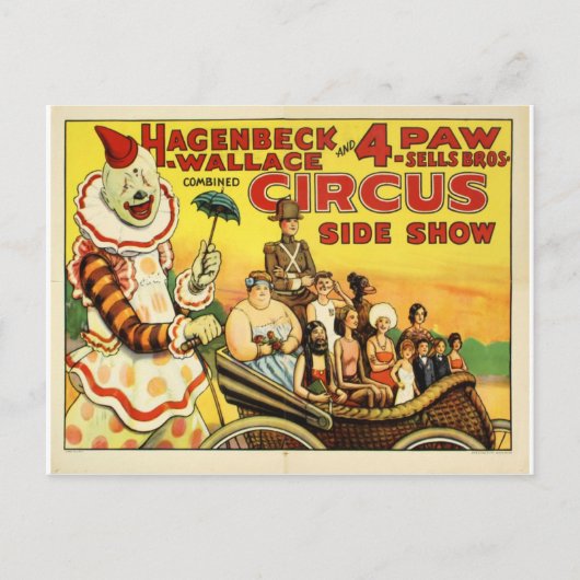 Oude tijd Circus Briefkaart (Voorkant)