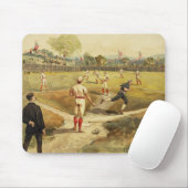 Oude tijd  honkbalspel in 1887 muismat (Met muis)
