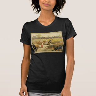 Oude tijd  honkbalspel in 1887 t-shirt