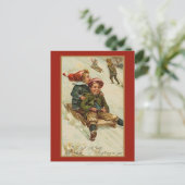  Oude Tijd met kerstfeestdag Briefkaart (Staand voorkant)