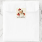 Oude tijd Santa  adreslabel Vierkante Sticker (Tas)