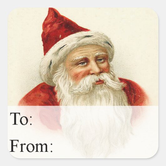 Oude tijd Santa  Gift Label (Voorkant)