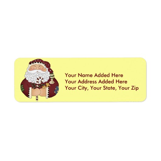 Oude tijd Santa Retour Adreslabels Etiket (Voorkant)
