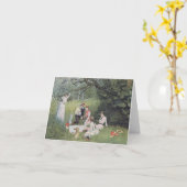 Oude tijd Victoriaans Picnic Note Kaart (Gele Bloem)