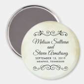 oude-tijd Westerne bruiloft Save the Date Magneet (Voorkant / Achterkant)