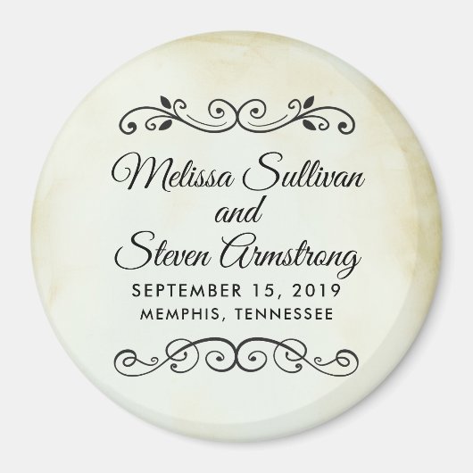 oude-tijd Westerne bruiloft Save the Date Magneet (Voorkant)