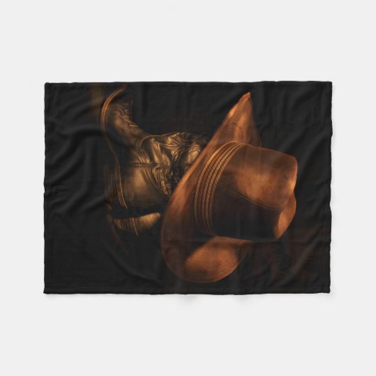 Oude Tijd Westerne Cowboy Boots en Pet Fleece Deken (Voorkant (Horizontaal))