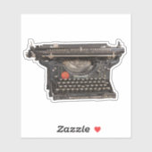oude tijd zwarte handmatige typemachine sticker (Vel)