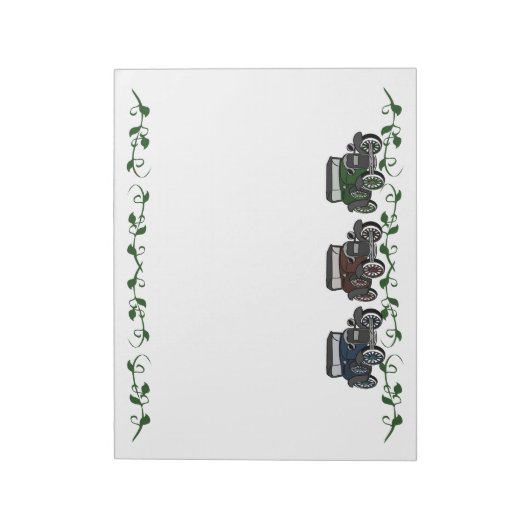 Oude tijdauto's notitieblok (Linkerzijde)