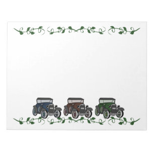 Oude tijdauto's notitieblok