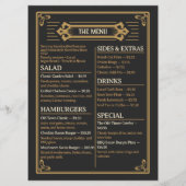 Oude Tijden Eetgelegenheid Oude Hamburger en Grill Menu (Achterkant)